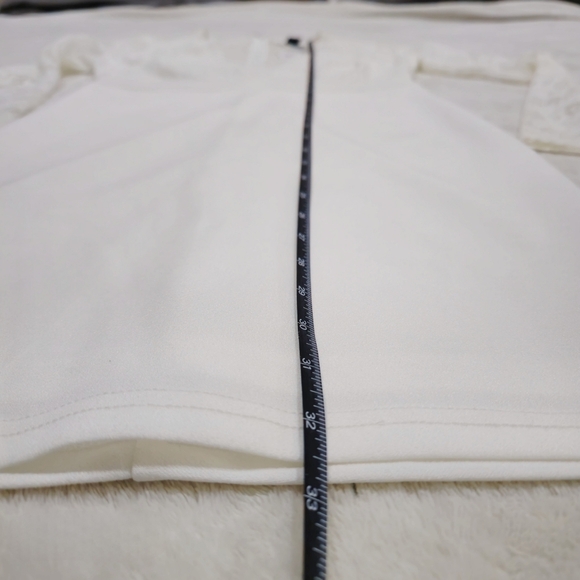 Windsor ✦ White Lace Drop Waist Dress ✦ Long Sleeve Bodycon Lined S NWT - Picture 14 of 17